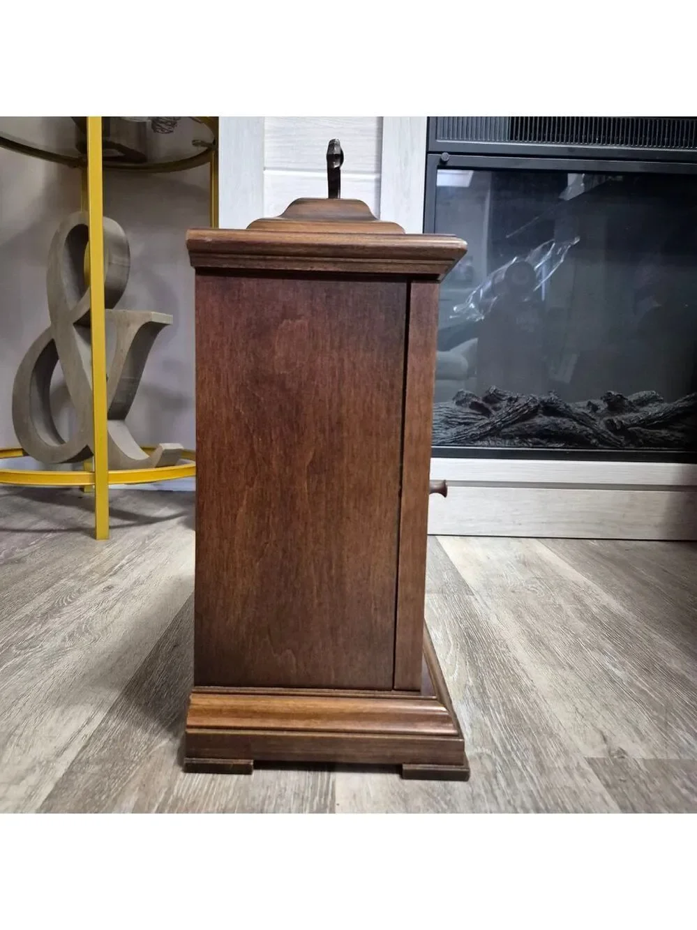 Seth Thomas Brown Wood Mantel Clock with Silver Face